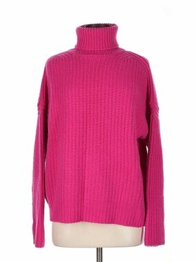 La Ligne Cashmere Classic Pink Turtleneck Sweater